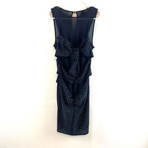 NBD Womens Tie Front Jewels Studded Mini Dress Mesh Black Size S Holiday